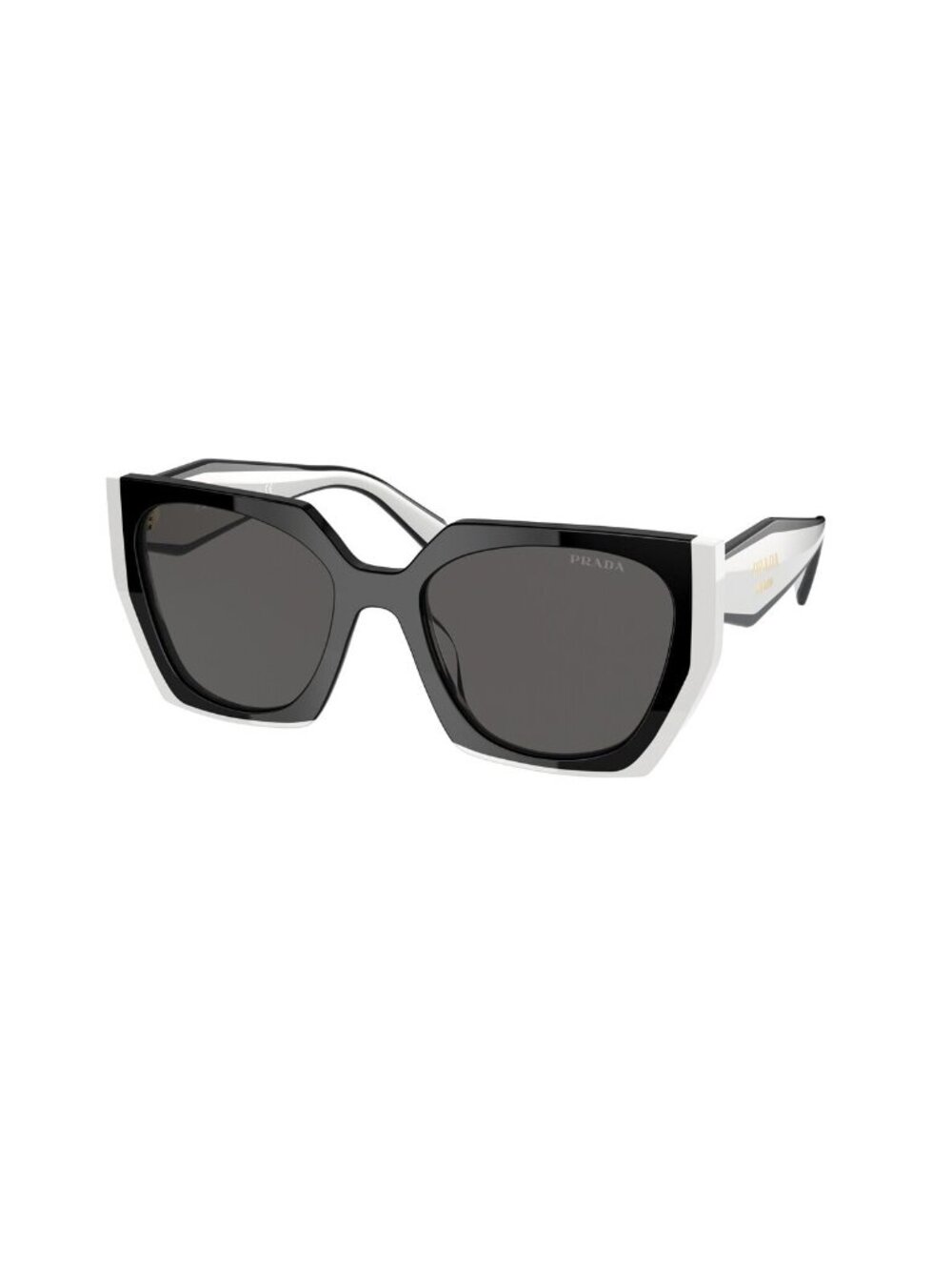 New Prada Women's Sunglasses Black Square Grey Lens Injected Frame PR 15WS 54